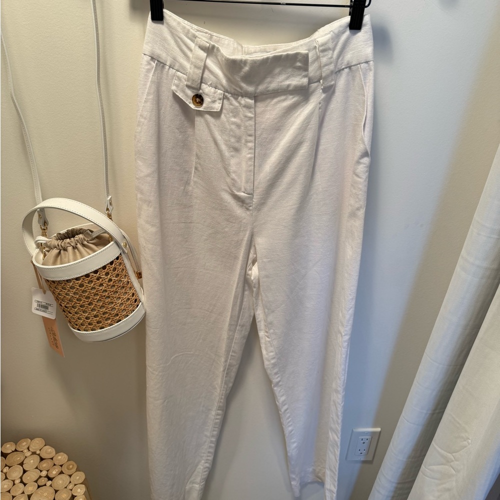 Stylish White Trousers Madison The Label size S